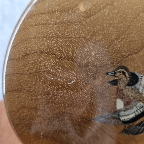 Vintage Oregon Myrtlewood 6.5" Woodenware Hand Painted Duck Themed Plaque‎ - Picture 5 of 9